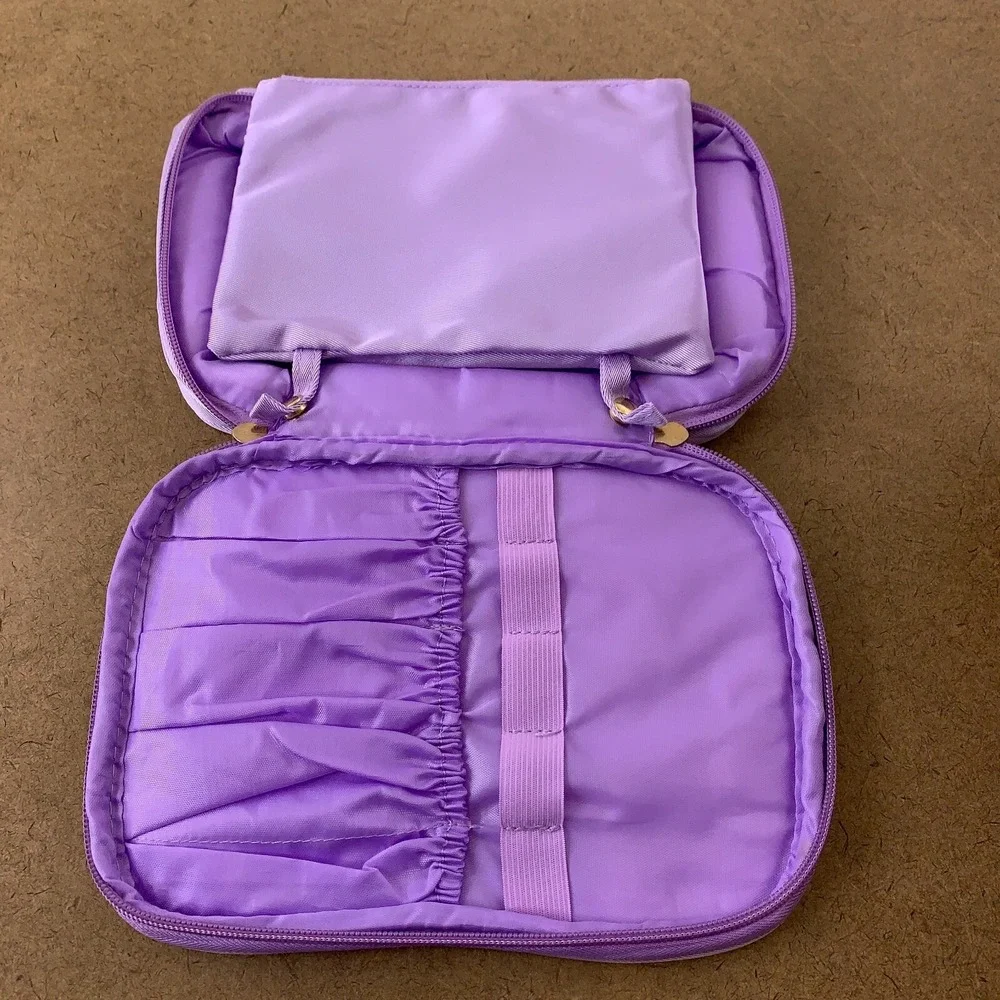 Young Clariti Bio Uth Lilac Zip Around Travel Storage Cosmetic Bag New